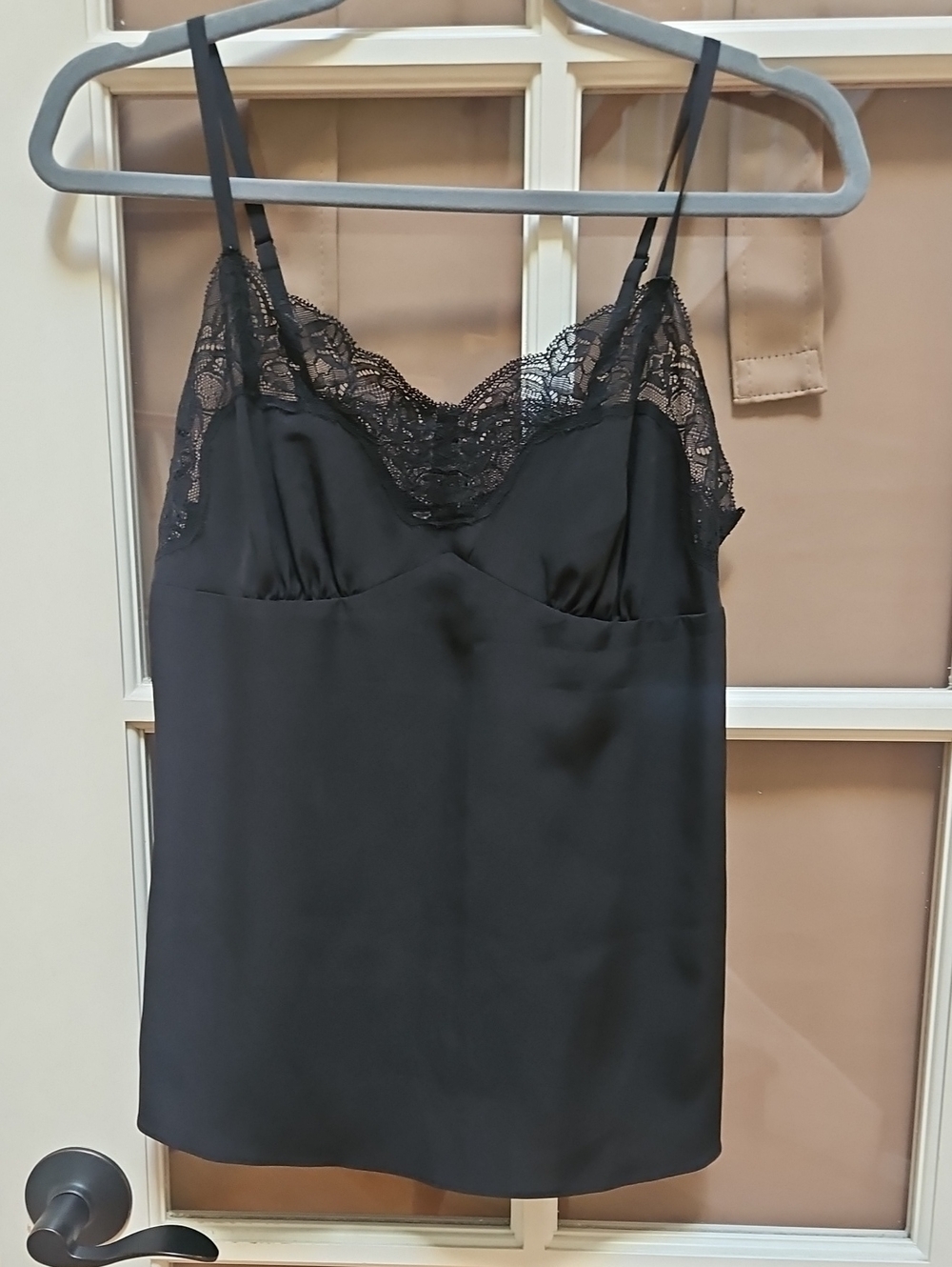 Rodarte Black Lace-Trim Silk Camisole